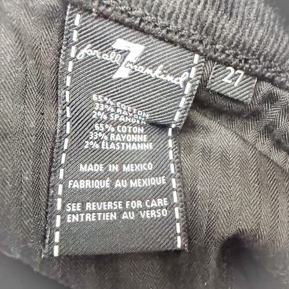 7 For All Mankind Corduroy Textured Black Denim Skinny Jeans Size 27 - Picture 7 of 9